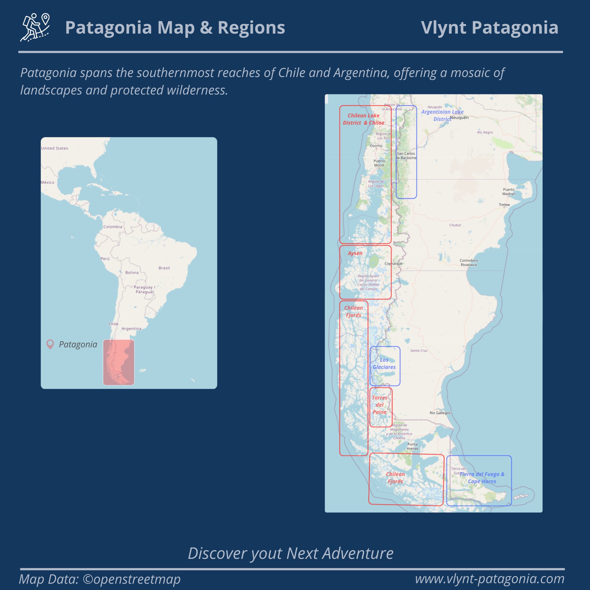 Map & Elevation 7-Day Torres del Paine Circuit (1)
